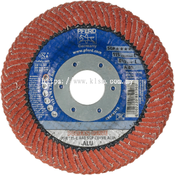 PFERD ABRASIVE FLAP DISC FOR ALUMINIUM, POLIFAN-CURVE (A)