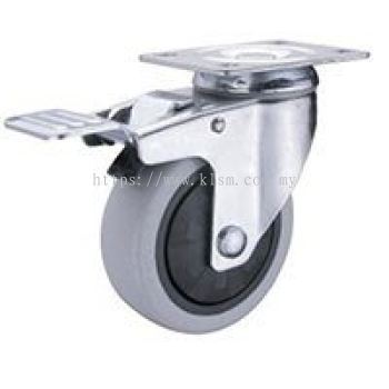 GREY PFG GREY CONDUCTIVE ESD TOP PLATE CASTOR SWIVEL WITH BRAKE