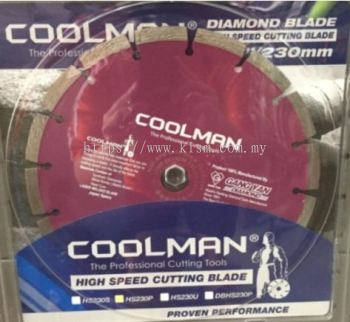 COOLMAN HS230P 9" 230MM HIGH SPEED CONCRETE BLADE