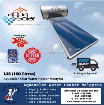 Aquasolar L35 (160 liters) Solar Water Heater Malaysia