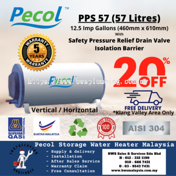 Pecol  PPS57 (57L) Storage Water Heater Malaysia - Pecol 57 Litres
