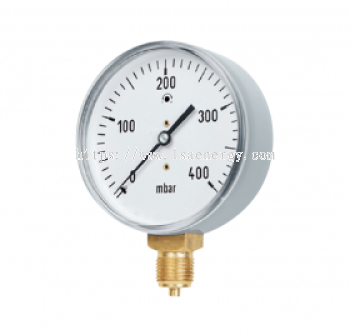 GAS GUAGE, CAPSULE PRESSURE GAUGES, BOTTOM CONNECTION, GAS-SPECIFIC VERSION, DN 63C80C100