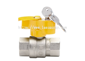 S.3269 Full Bore Ball Valve For Fuel Gas, Female/Female, With Key-Locking device, With T-handle, Nickel-Plated.