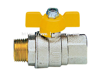 S.0278 Full Bore Ball Valve For Fuel Gas With T-handle, Male/Female, Nickel-Plated