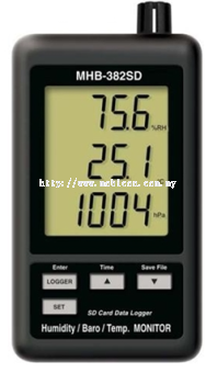 LUTRON MHB-382SD Humidity/Barometer/Temp. Data Recorder + SD card real time data recorder