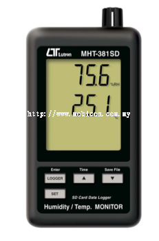LUTRON MHT-381SD Humidity/Temp. Data Recorder + SD Card real time data recorder