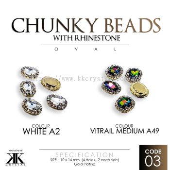 Chunky Beads with Rhinestones