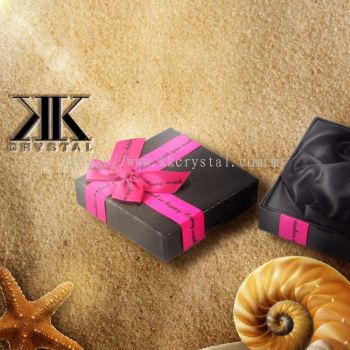 Bangle Box, Black with Pink Ribbon, 9x9cm, 8PCS/PKT