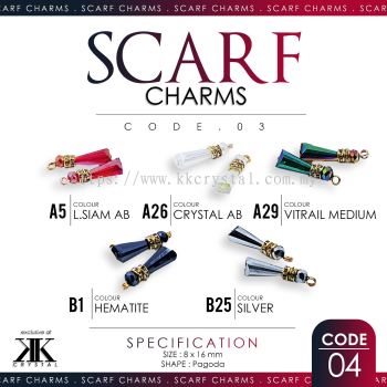 Scarf Charm, Code 04#, Pagoda, 8x16mm, 10pcs/pack