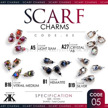 Scarf Charm, Code 05#, Twist Crystal, 10mm, 10pcs/pack