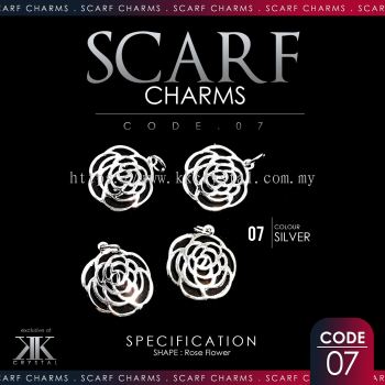 Scarf Charm, Code 07#, Rose Flower, 10pcs/pack