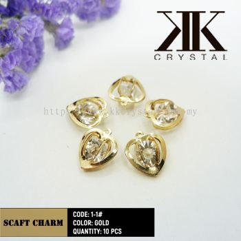Fashion Scarf Charm, Code: 1-1, Gold, 10pcs/pack 