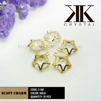 Fashion Scarf Charm, Code: 2-6, Gold, 10pcs/pack
