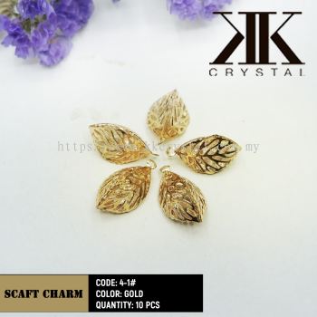Fashion Scarf Charm, Code: 4-1, Gold, 10pcs/pack