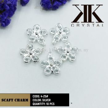 Fashion Scarf Charm, Code: 4-25, Silver, 10pcs/pack