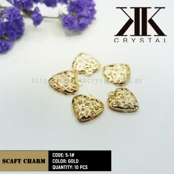 Fashion Scarf Charm, Code: 5-1, Gold, 10pcs/pack