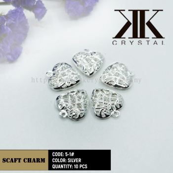 Fashion Scarf Charm, Code: 5-1, Silver, 10pcs/pack