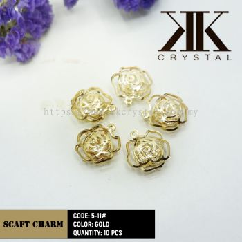 Fashion Scarf Charm, Code: 5-11, Gold, 10pcs/pack