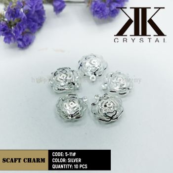 Fashion Scarf Charm, Code: 5-11, Silver, 10pcs/pack