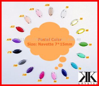 Chunky Beads, Navette, 7x15mm, A2_Pastel Color, 30pcs/pack (BUY 1 GET 1 FREE)