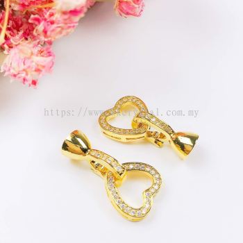 Clasp Love Shape, Code 0283030, Gold Plated, 2pcs/pkt
