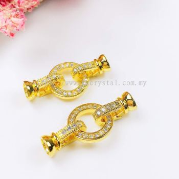 Clasp Round Shape, Code A45148, Gold Plated, 2pcs/pkt