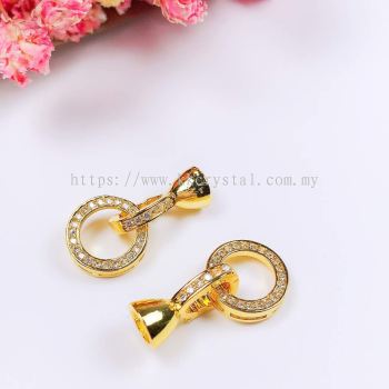 Clasp, Code 0283029 Round, Gold Plated, 2pcs/pkt