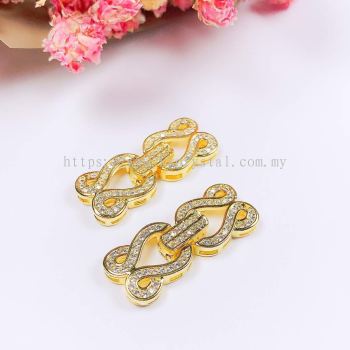 Clasp, Code 028032, Gold Plated, 2pcs/pkt