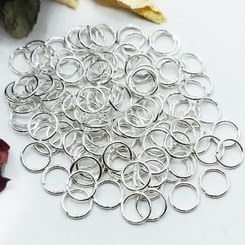 Jump Ring, 0.8x7mm, Silver Plating