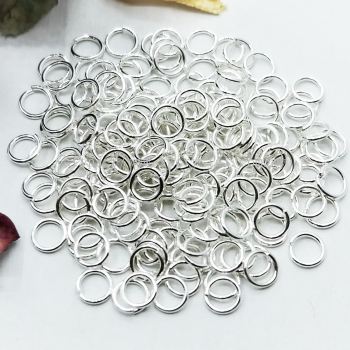 Jump Ring, 0.8x6mm, Silver Plating