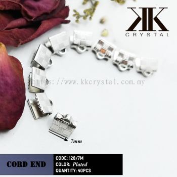 Cord End, 128/7M, Plated, 500478, 40pcs/pkt