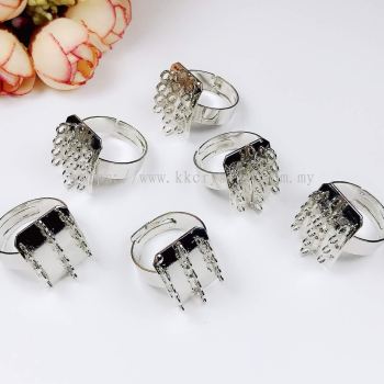 Ring with 14 Holes, Plated, 004017, 6pcs/pack