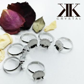 Ring with Round Disc, 12mm, Plated, 003010, 10pcs/pack