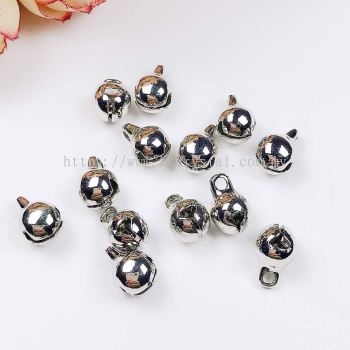 Charm, Bell, 6mm, 0283038, White Gold Plated, 20pcs/pack