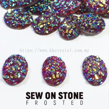 Sew On Stone, Frosted, Code 01# Oval, 8*10mm, 006# Light Siam 2X, 25pcs/pack (BUY 1 GET 1 FREE)