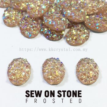 Sew On Stone, Frosted, Code 01# Oval, 8*10mm, 001#Light Peach2x, 25pcs/pack (BUY 1 GET 1 FREE)