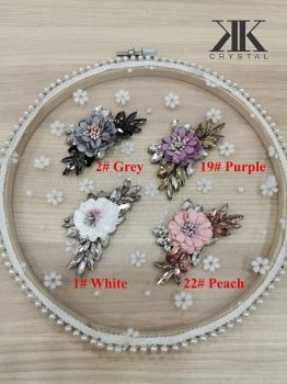 Iron On Flower, Iron On Beads, 3D Flower, Chunky Beads, Code 09#