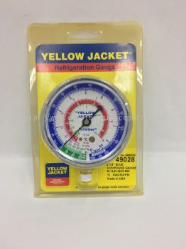 Yellow Jacket Refrigeration Gauge 2-1/2 Blue Compound Gauge