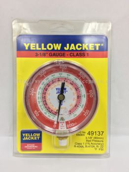 Yellow Jacket 3-1/8 Gauge - Class 1 Red Pressure Gauge