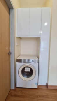 White Melamine Laundry Cabinet at HighPark Suites PJ