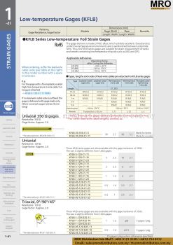 Low-temperature Foil Strain Gages KFLB