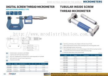 Digital Screw Thread Micrometer Non-Rotating Spindle Type & Tubular Inside Screw Thread Micrometer