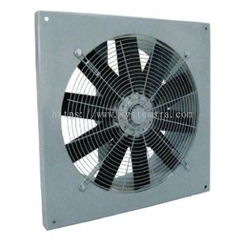 Wall mounted adjustable pitch angle axial fan