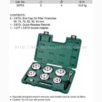 09703 - Pc End Cap Oil Filter Wrench Set