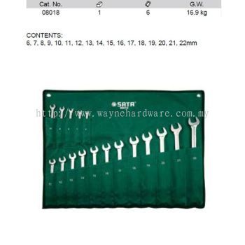 08018 - Pc Metric Offset Combination Wrench Set