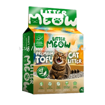 LITTER MEOW Premium Tofu Cat Litter - Green Tea 7L/2.5kg