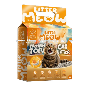 LITTER MEOW Premium Tofu Cat Litter - Honey Milk 7L/2.5kg