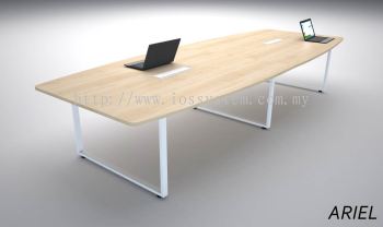 MEETING TABLE WITH SQUARE METAL LEG