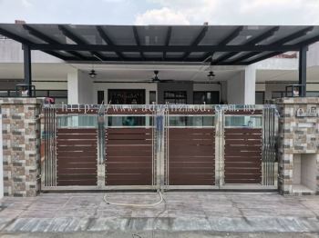 Stainless Steel Folding Gate With Aluminium Panels 