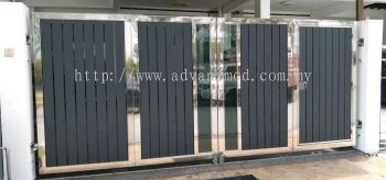 6ft Height Stainless Steel Folding Gate With Aluminium Panels 